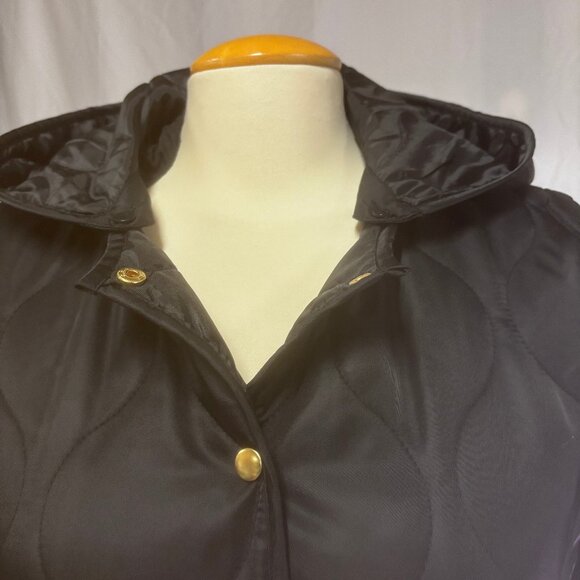 Black Quilted 2-Way Coat, Earth Music & Ecology Size M, NWOT - Picture 6 of 12